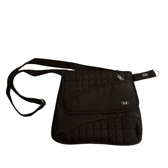 LUG Brown Quilted Travel Casual Adjustable Somersault Crossbody Bag Purse - Picture 1 of 10